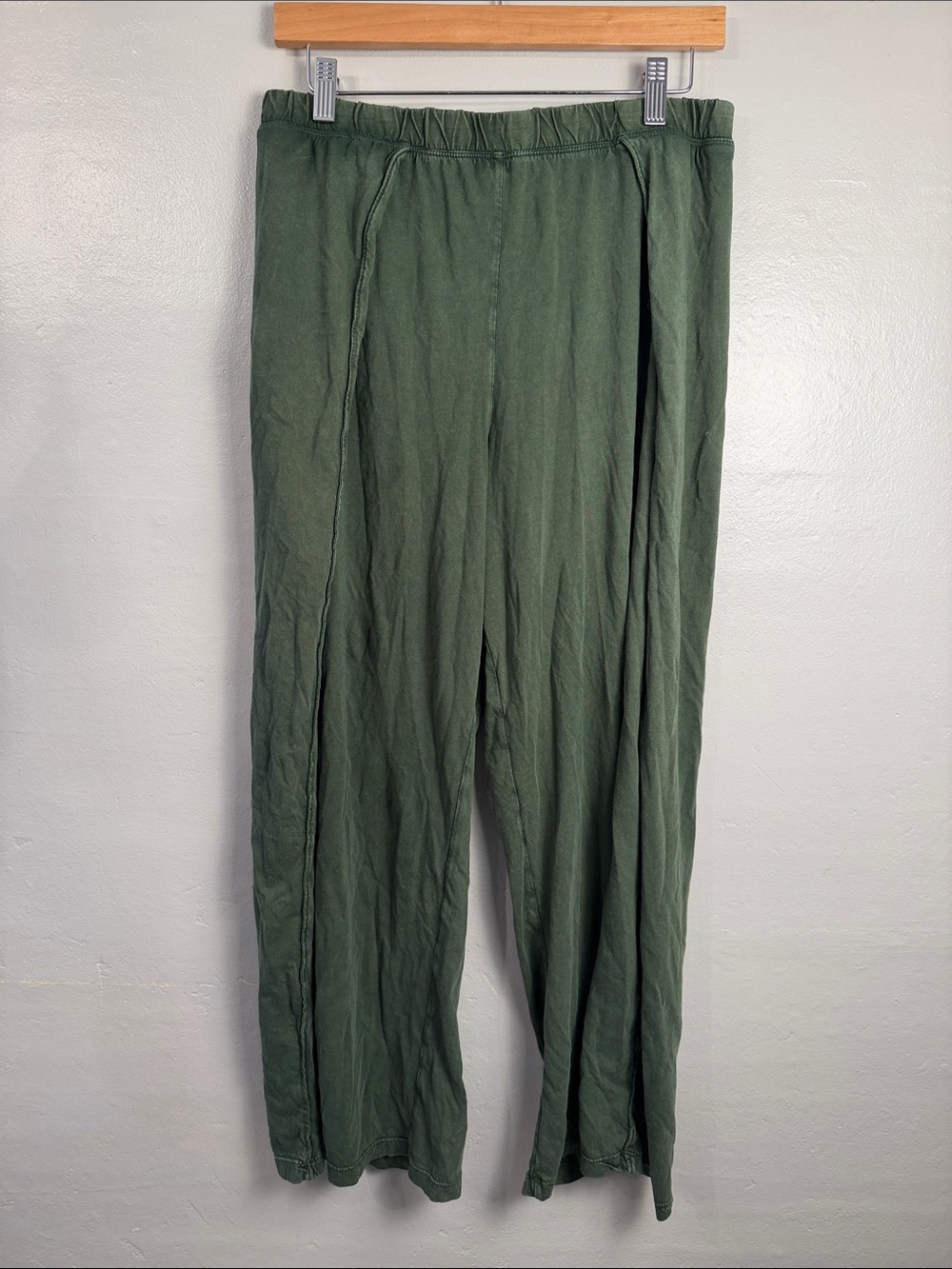 Daily Practice Anthropologie Green 100% Cotton Pants Size Medium